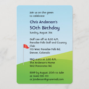 Golf 50th birthday invitation