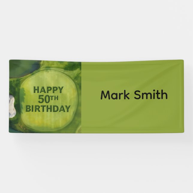 Golf  50th birthday on golf course  banner (Horizontal)