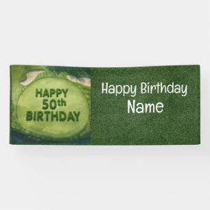 Golf 50th Birthday on putting green for golfer Banner