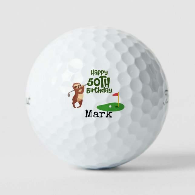 Golf 50th Birthday Par tee thirty party for golfer Golf Balls (Front)