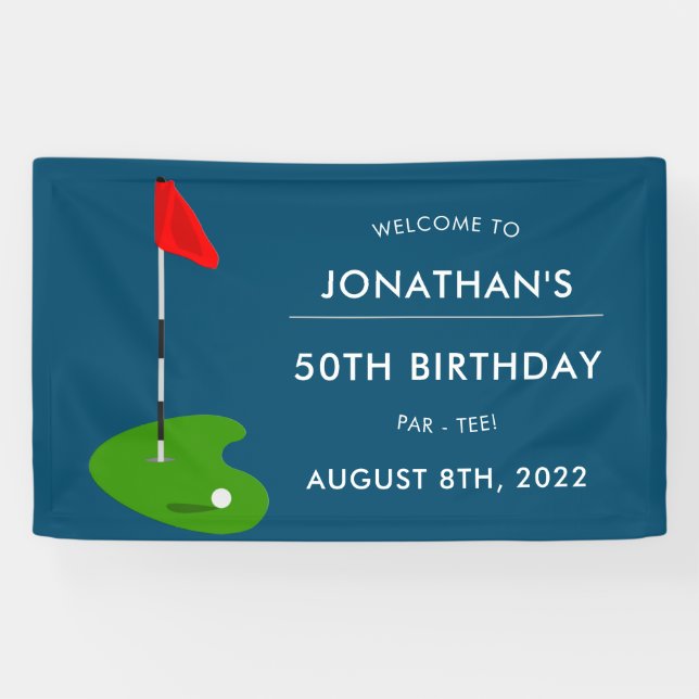 Golf 50th Birthday Party Banner (Horizontal)