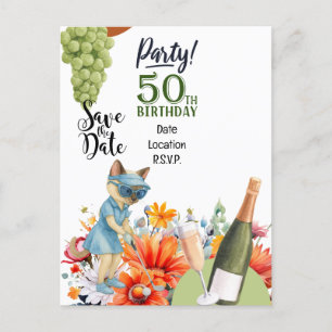 Golf 50th Birthday Party save the date invitation  Postcard