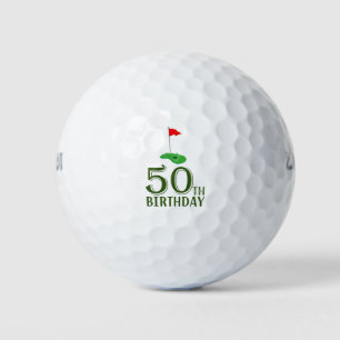 Golf 50th Birthday  to You with Golf Flag  Balls