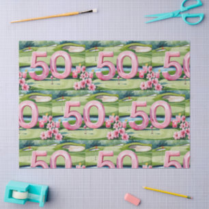 Golf 50th Birthday with Number for Golfer Tissue Paper