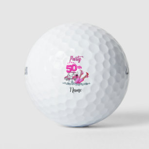 Golf 50th Birthday woman golfer pink theme Party  Balls