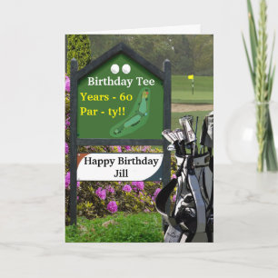 Golf 60th  Birthday Card - 'Birthday Tee'
