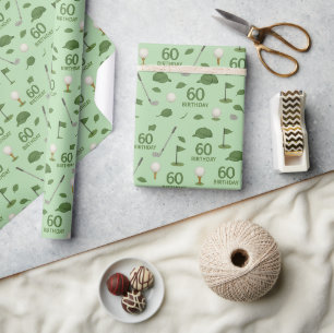 Golf 60th Birthday for Golfer Wrapping Paper
