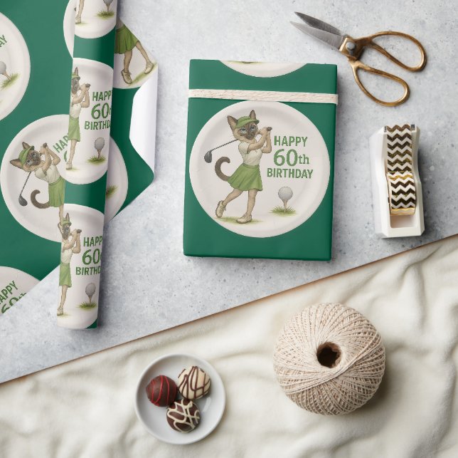 Golf 60th Birthday for Golfer Wrapping Paper (Crafts)