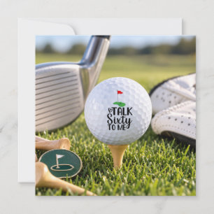 Golf 60th Birthday with golf ball on tee Invitation
