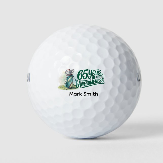 Golf 65th birthday for golfer  balls (Front)