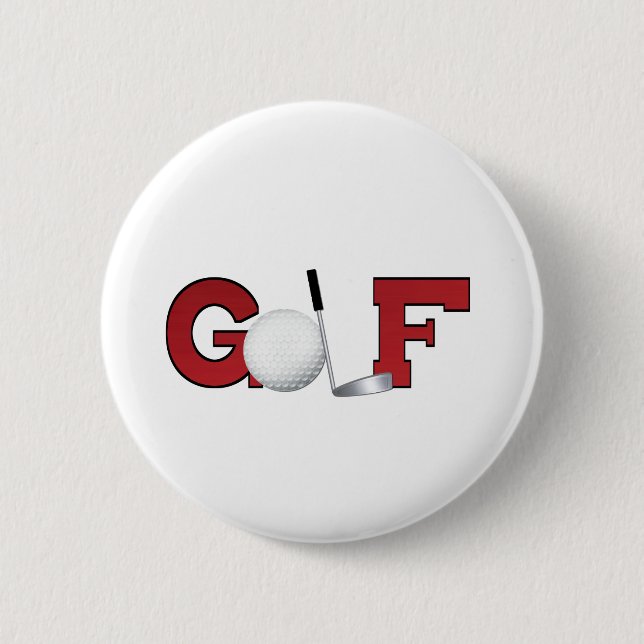 Golf 6 Cm Round Badge (Front)