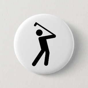 Golf 6 Cm Round Badge