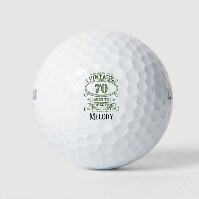 Golf 70th Birthday for golfer Balls (Front)