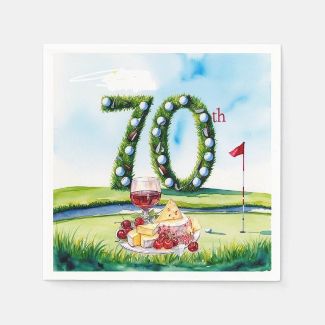 Golf 70th Birthday for golfer  Napkin (Front)