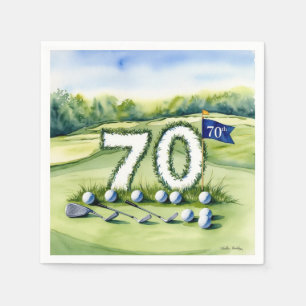 Golf 70th Birthday for golfer Napkin