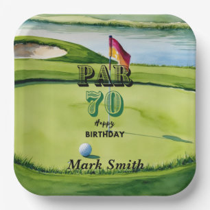Golf 70th Birthday for golfer Paper Plate