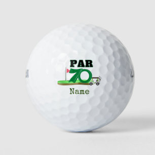 Golf 70th Birthday for golfer with golf flag Golf Balls