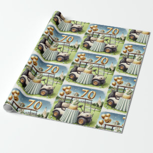 Golf 70th Birthday for Golfer Wrapping Paper