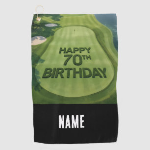 Golf 70th Birthday on putting green Towel