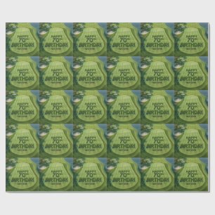 Golf 70th birthday on putting green wrapping paper