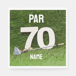 Golf 70th Birthday Par seventy  for golfer Napkin