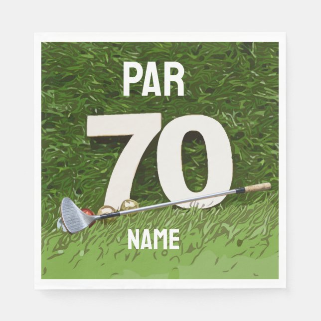 Golf 70th Birthday Par seventy  for golfer Napkin (Front)