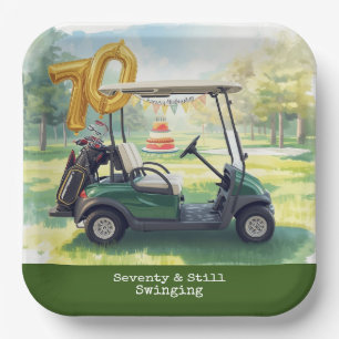 Golf 70th birthday Par Tee Golfer party Paper Plate