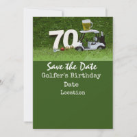 Golf 70th Birthday Party with golf cart for golfer