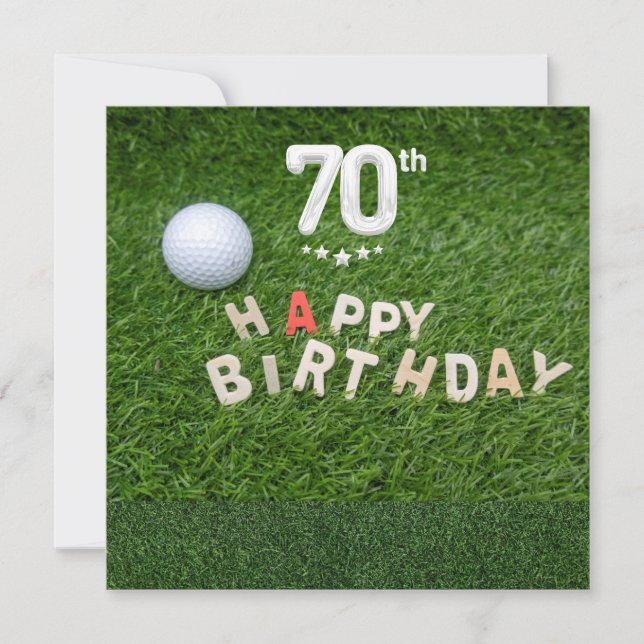 Golf 70th Birthday with golf ball for golfer Card (Front)