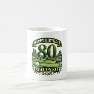 Golf 80th birthday coffee mug