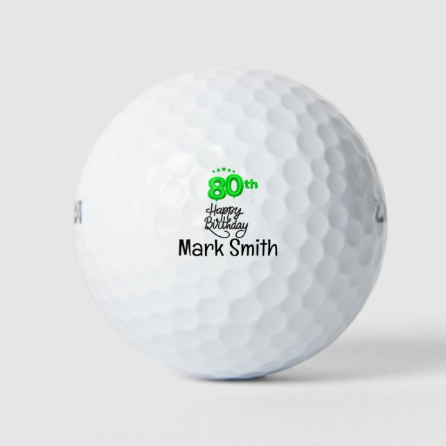 Golf 80th Birthday for golfer Balls (Front)