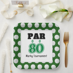 Golf 80th Birthday for Golfer Paper Plate