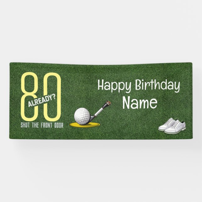 Golf 80th Birthday gifts for golfer    Banner (Horizontal)