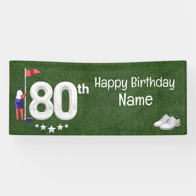 Golf 80th Birthday gifts for golfer    Banner (Horizontal)