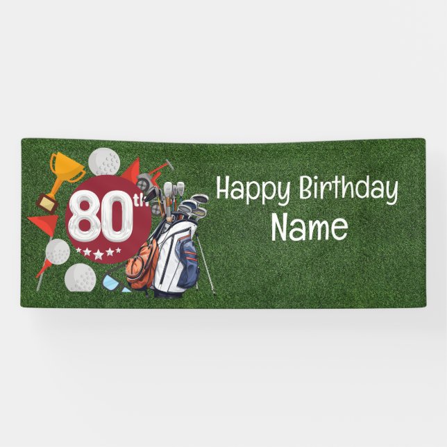Golf 80th Birthday gifts for golfer    Banner (Horizontal)