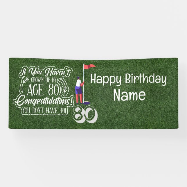 Golf 80th Birthday gifts for golfer    Banner (Horizontal)