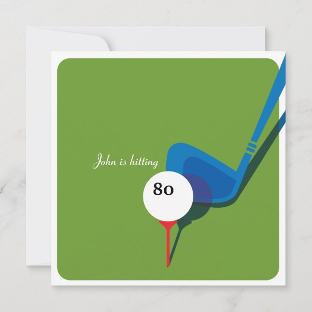 Golf 80th Birthday - Still Swinging! Invitation (Front)