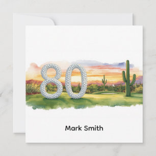 Golf 80th Birthday with golf ball for golfer Card