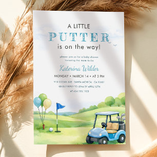 Golf A Little Putter Is On The Way Baby Shower Invitation