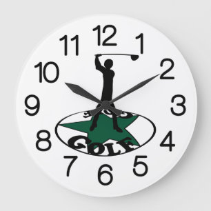 Golf - a wonderful game card large clock