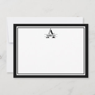 Golf Accent Custom Name Flat Note Card