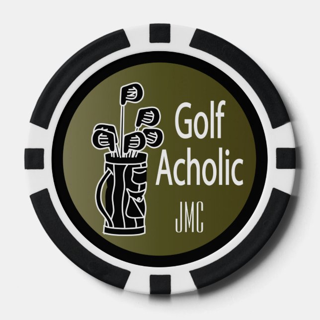 Golf Acholic Golfer Poker Chips (Front)