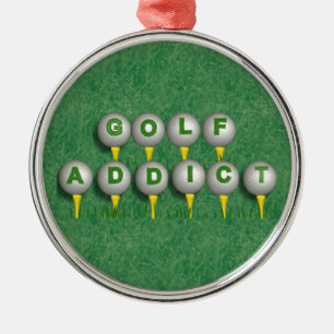 Golf Addict  golfer round ornament pendant