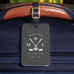 Golf Adventures Golfer BagTag Grey Luggage Tag