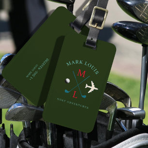 Golf Adventures Golfer Travel Baggage Luggage Tag