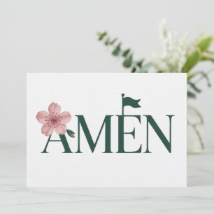 Golf Amen Pink Golf Tournament Birthday Party Girl Invitation