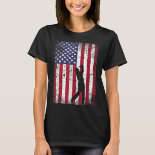 Golf American Flag 4th of July men women gift T-Shirt