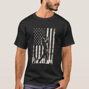 Golf American Flag Gifts Birthday Father's Day T-Shirt