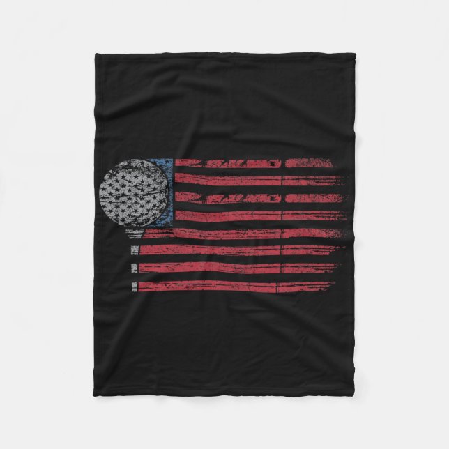 Golf American Flag Golfer Golfing  Fleece Blanket (Front)