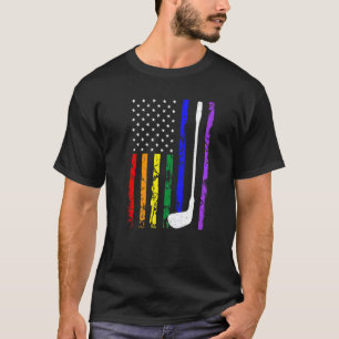 Golf American Flag Golfing Lgbt Lesbian Golfer T-Shirt